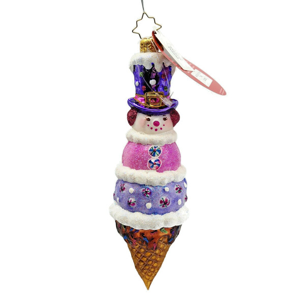 Christopher Radko A Cold and Frosty Treat Cone 1020728 Christmas Tree Ornament - Picture 1 of 10